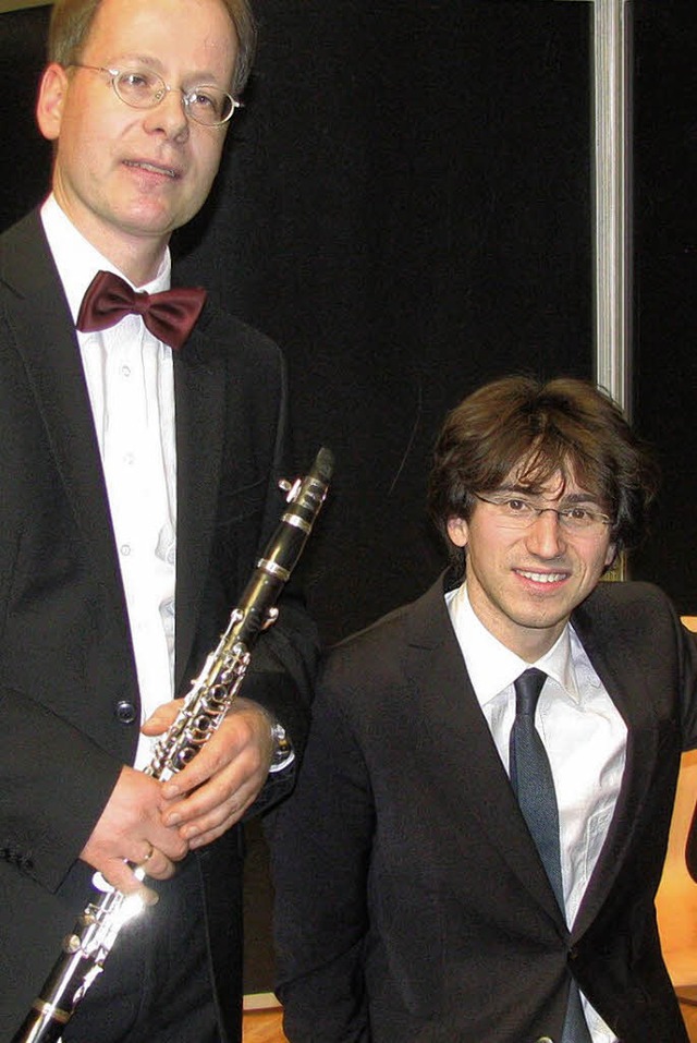 Sebastian Theile (Klarinette) und Nich...lavier) traten in der Stadthalle auf.   | Foto: gottstein