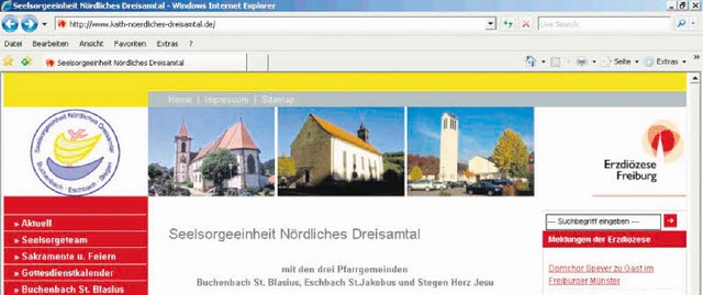 Die Homepage der Seelsorgeeinheit Nrdliches Dreisamtal   | Foto: BZ