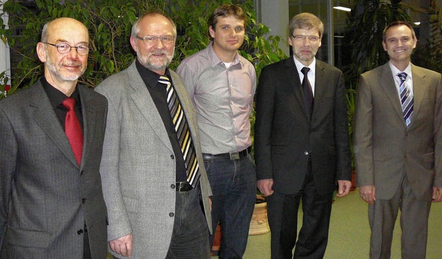 Dem besten Industriemeister Markus Hub... Hartmut Mller und  Michael Bechmann   | Foto: BZ