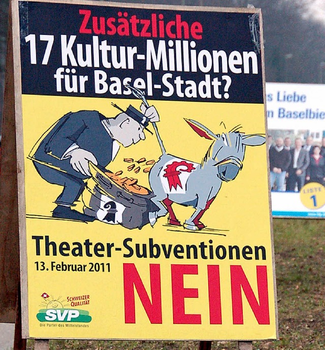 So macht die SVP Stimmung gegen das Basler Theater.  | Foto: Annette Mahro