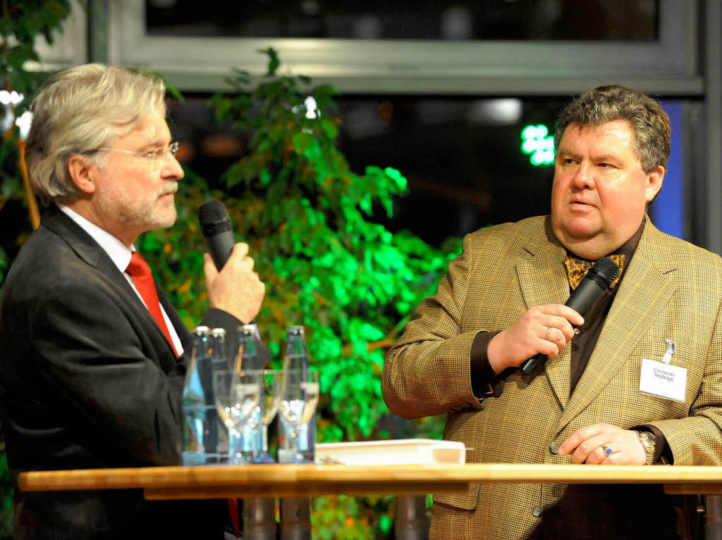 Nicht dozierend, sondern unterhaltsam und fundiert: BZ-Chefredakteur Thomas Hauser (links) und Herausgeber Christian Hodeige. Nicht dozierend, sondern unterhaltsam und fundiert: BZ-Chefredakteur Thomas Hauser (links) und Herausgeber Christian Hodeige.