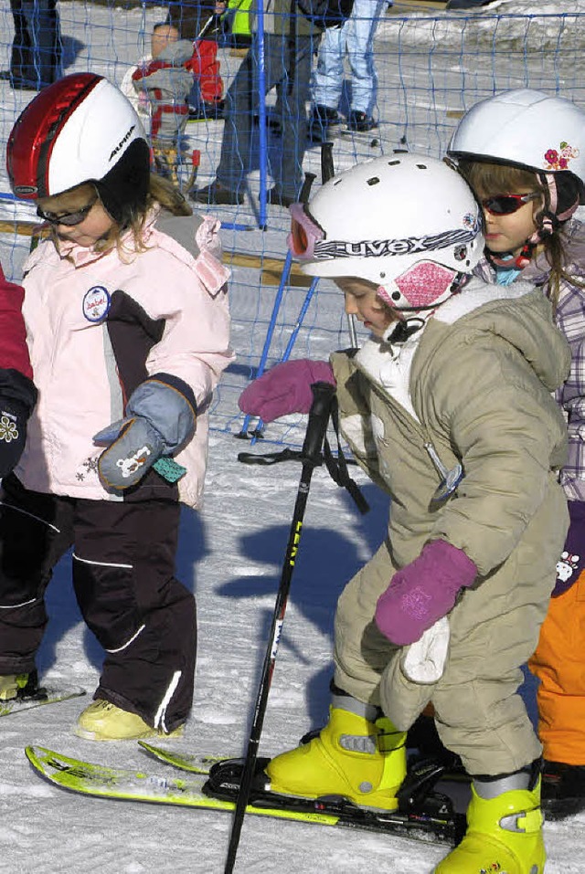 So klein und schon auf der Piste: Die ...in Bernau  waren erst vier Jahre alt.   | Foto: Ulrike Spiegelhalter