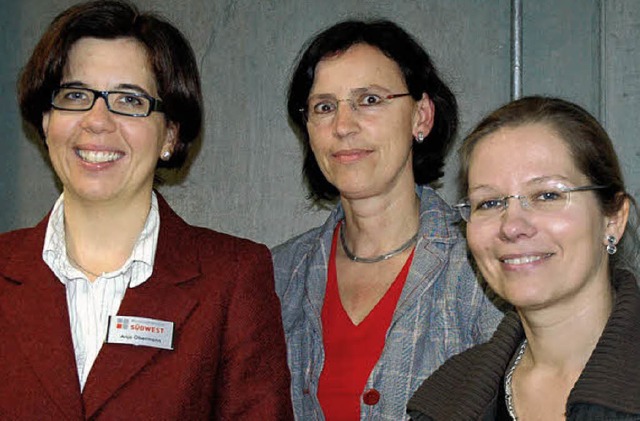 Anja Obermann (WSW), Susanne Daniel und Diana Stcker (von links)   | Foto: Wieschenkmper