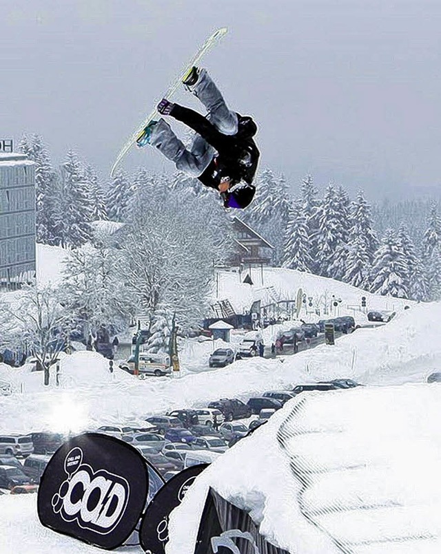 Tollkhne Artistik zeigen die Slopesty...amstag im Snowpark auf dem Feldberg.    | Foto: Till Reinken