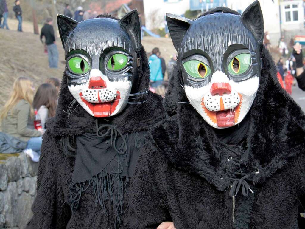 Stiegele Chatzen: 65 Gruppen mit rund 3500 Hs- und Maskentrgern beim Schlchttal-Narrentreffen in hlingen