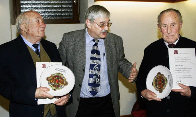 Hanspeter Hartung, Prsident des Breis...wisch, Gnter Beyer und Alois Lffler.  | Foto: Harald Albiker