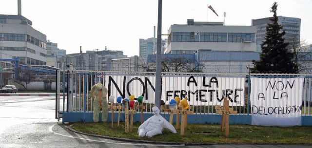 Gegen die Werksschlieung in Hunigue h... monatelange Protestaktionen gegeben.   | Foto: Annette Mahro