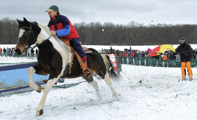 Wettkampf oder einfach auf Genusstour gehen: Skijring auf der Schwbischen Alb  | Foto: Jule Schwarz