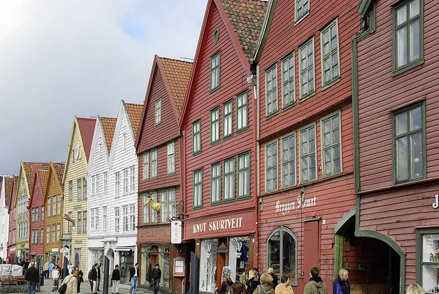 Der Stolz der alten Stadt : das Hanseviertel von Bergen  | Foto: Franz Schmider
