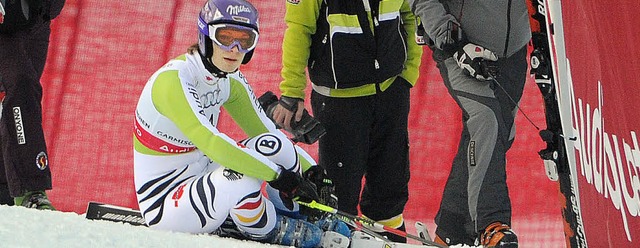 Am Boden: Maria Riesch nach ihrem Ausscheiden  | Foto: dapd/dpa