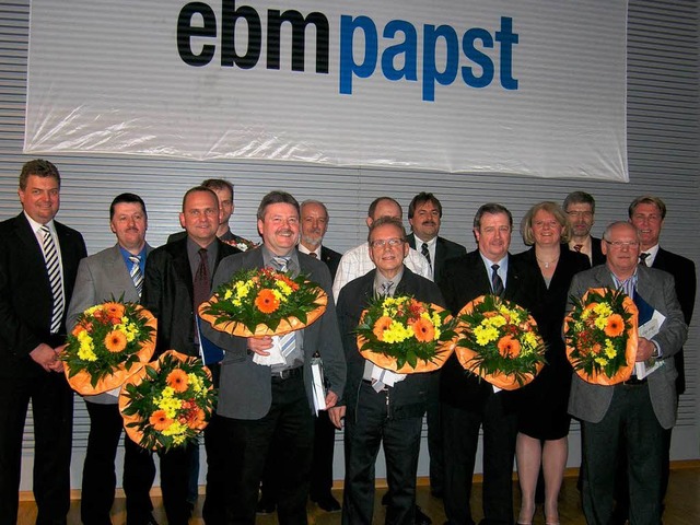 Die geehrten Arbeitsjubilare bei ebm-papst  | Foto: Ute Schler