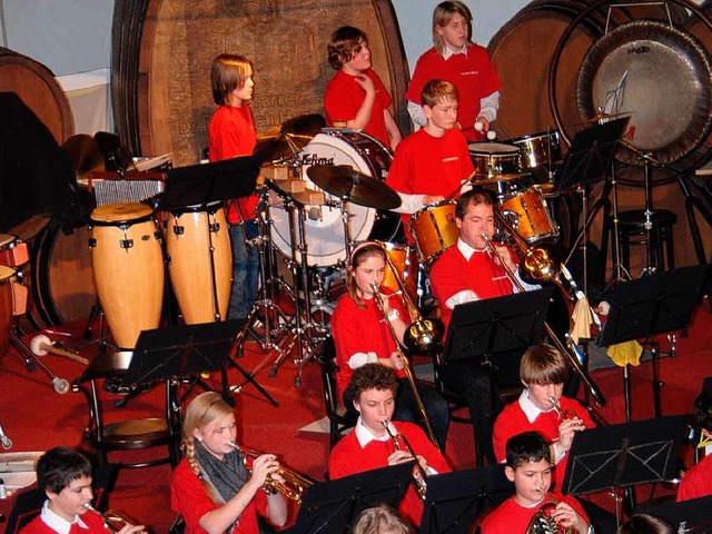 Begeistert gefeiert wurde beim Jahresk...r Stadtmusik auch das Jugendorchester.  | Foto: Hans-Jochen Voigt