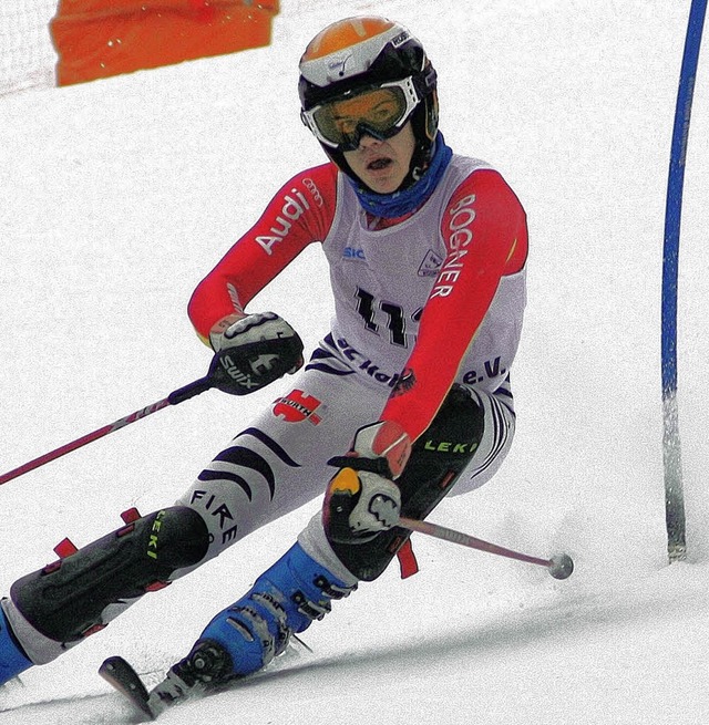 Nach der Landesmeisterschaft auch bei ...h: der Bernauer Tobias Baur im Slalom   | Foto: herzog