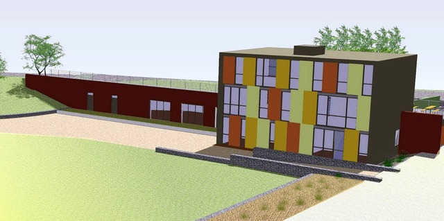 So soll das neue Jugendhaus aussehen: ...hmiegt ist der Veranstaltungsbereich.   | Foto: Entwurf: Architektengemeinschaft Senger/Geisel