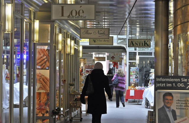 Einblick in die Dietler-Passage: Bei d...t man den Verkauf berwiegend positiv.  | Foto: Michael Bamberger