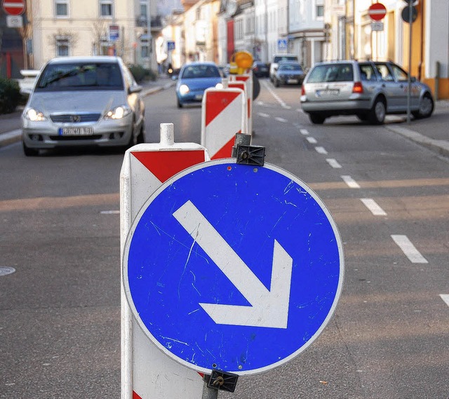 Spitalstrae: Noch immer ist nicht kla...Verkehrsfhrung endgltig gehen wird.   | Foto: Nikolaus Trenz