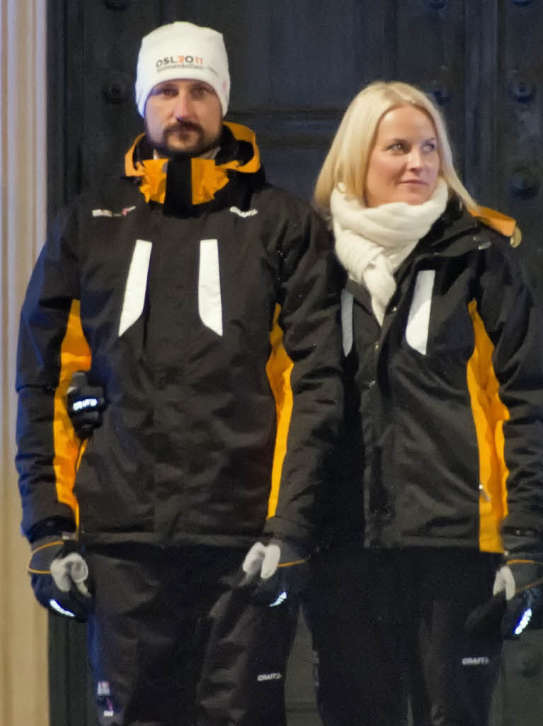 Der norwegische Kronprinz Haakon und dessen Ehefrau, Kronprinzessin Mette-Marit