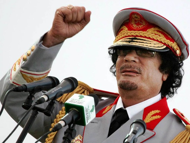 Ein Archivbild aus Tagen, an denen er ... ber Libyen war:  Muammar al-Gaddafi.  | Foto: dapd