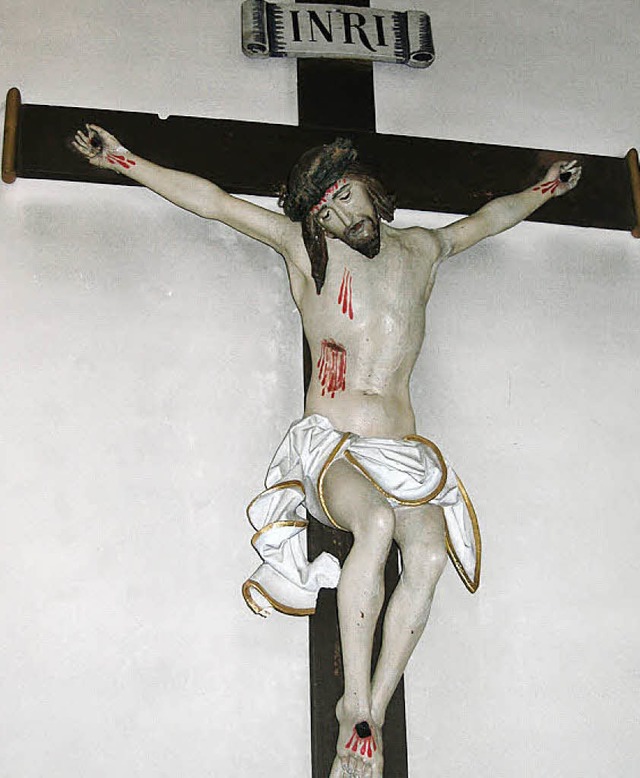 Dieses Kreuz in der Kirche soll restauriert werden.  | Foto: Reiner Merz
