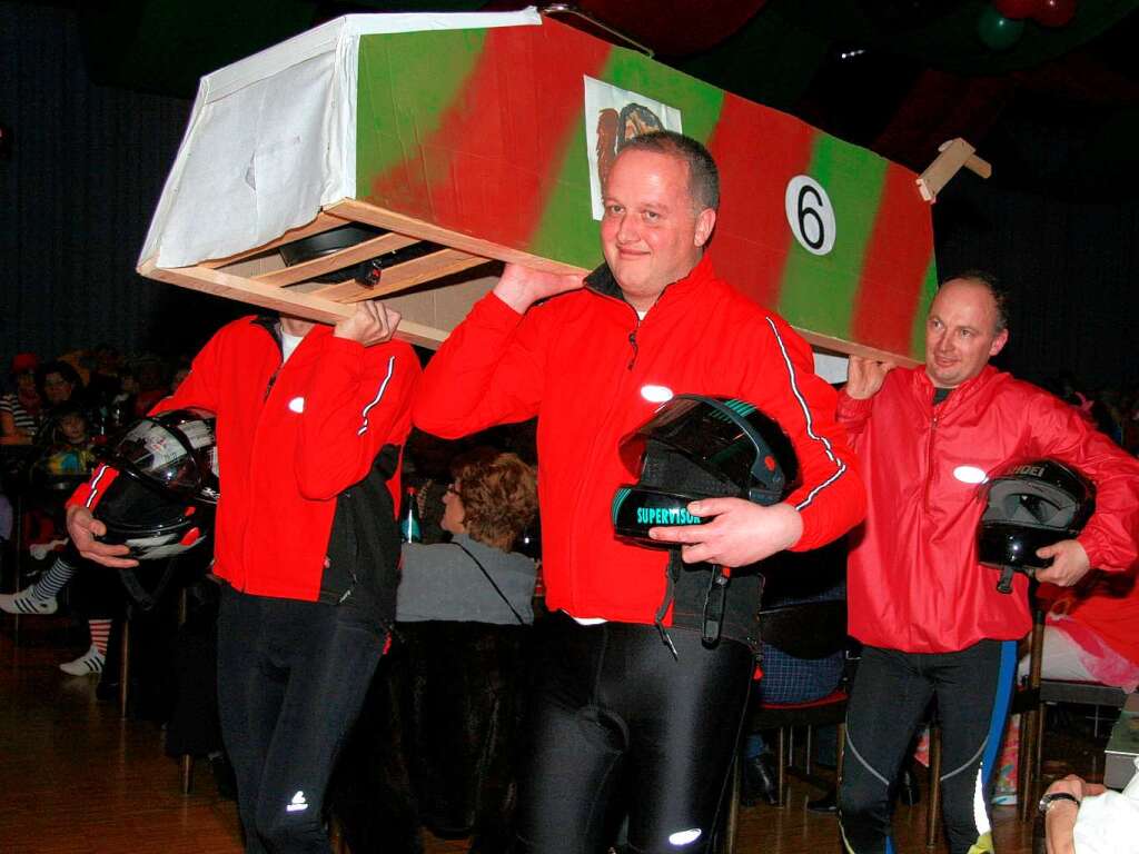 Das Bob-Team Seeruber 2018, bestehend aus Reinhold Hog, Frank Knig und Michael Braun, gab Einblick ins Training im Eiskanal.