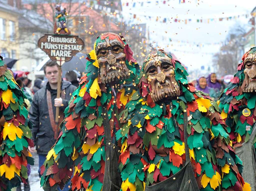 Masken und bunte Hs bestimmten am Sonntag den Narrenumzug in Mllheim mit ber 2500 Teilnehmern.