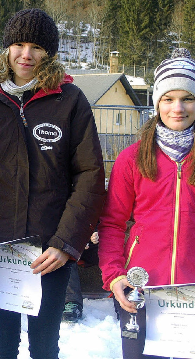 Marlene Thoma (links) fuhr zum Tagessieg. Anna Wirbser (rechts) wurde Vierte.  | Foto: junkel