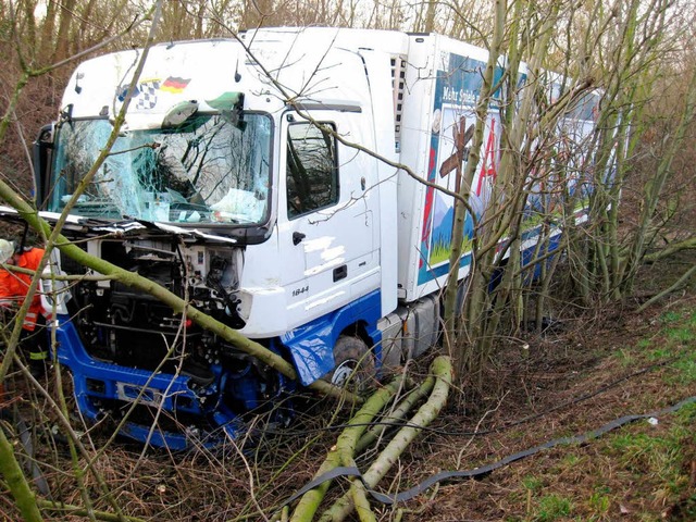 Der Laster im Wald  | Foto: Polizei