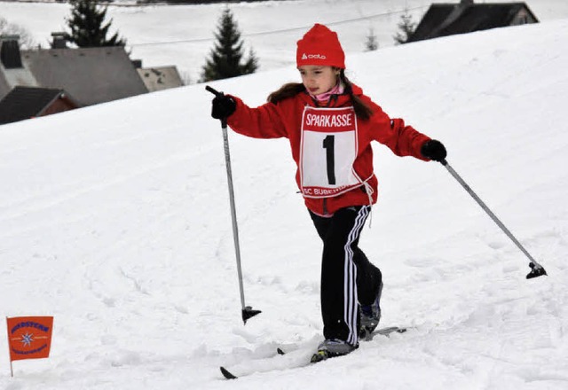 Am schattigen Nordhang bei der Hintere...ns- und Ortsschlerskimeisterschaft .   | Foto: Gert Brichta