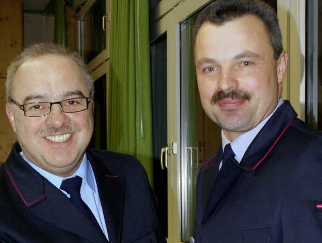 Markus Schmidt (linkes Bild, rechts) v...ndantenposten bernimmt Jrgen Eckert.  | Foto: Werner Probst