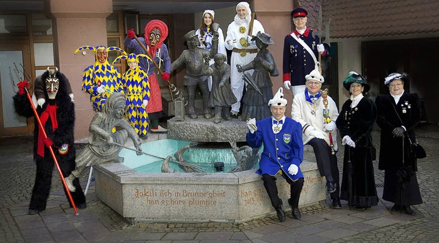 Der Narrenbrunnen im Rathaushof &#8211...Fasnet &#8211; wurde 1986 eingeweiht.   | Foto: helmut ringwald