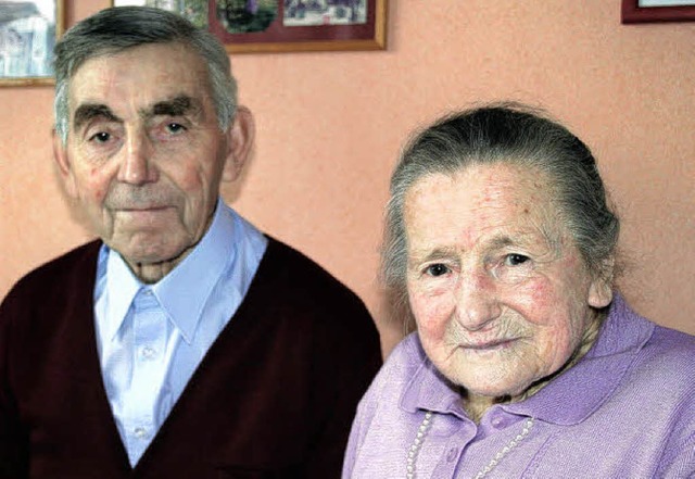 Die Eheleute Heinrich und Gertrud Matt...ten das Fest der diamantenen Hochzeit.  | Foto: elisabeth jakob-klblin