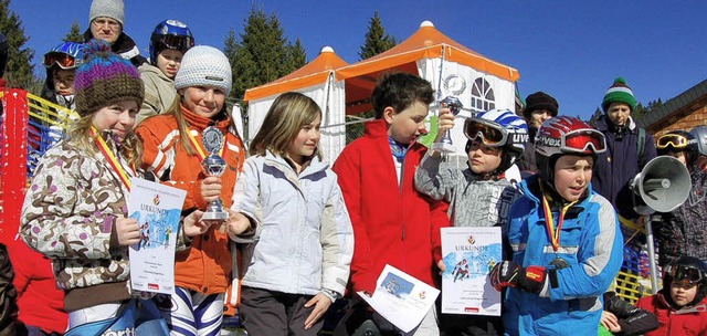 Die Rennlufer der Grundschule Todtnau... freuen sich ber ihren ersten Platz.   | Foto: Ulrike Jger