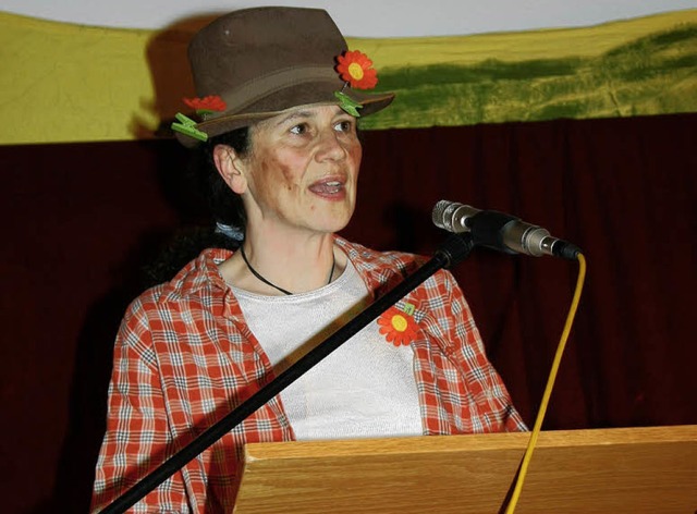 Frauenfasnet in Lehen. Sabine Lutz- Bo...wiegend politisch gefrbten Bttenrede  | Foto: Harald Albiker