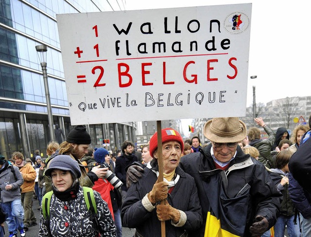 Demonstranten in Brssel: Engagement f... Belgiens ist keine Generationenfrage   | Foto: Picture alliance