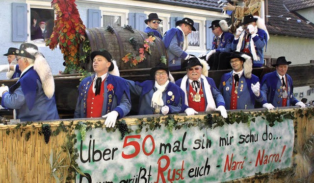 Dauergast beim Sendewelle -Fasentumzug in Baisrol: Die Patenzunft aus Rust.  | Foto: Hiller