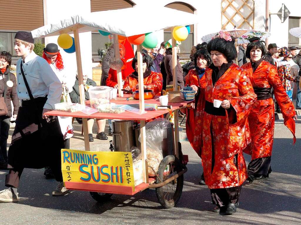 Running Sushi auf den Straen von Wyhl.