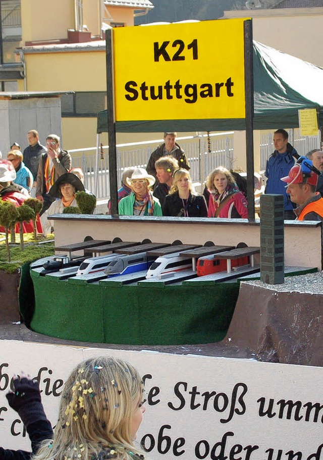 Der Elferrat Aitern gewann in Schnau mit dem Thema Stuttgart 21  | Foto: Felix Held