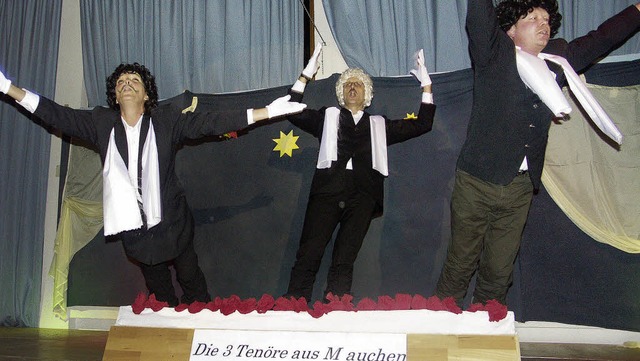 Echt schrge Nummer: die drei Mauchene...nder Weber, Sylvia und Bernd Dahlmann   | Foto: Rolf Stork