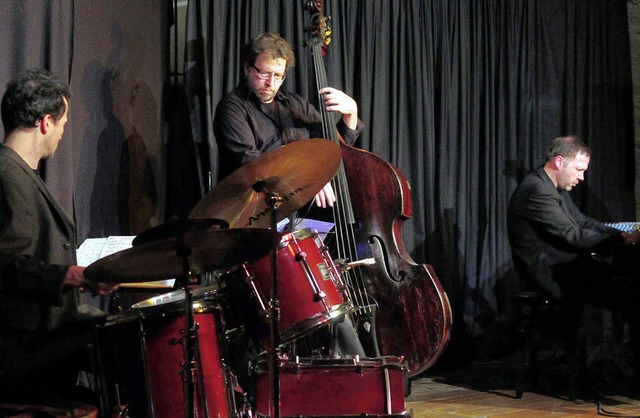 Das existenzialistische Schwarz passte...der Musik des Lucas-Heidepriem-Trios.   | Foto: Wolfgang Knstle