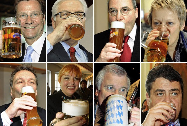 Prost! Die Mehrheit der Politiker grif...iel (SPD) &#8211; mit Wasser im Glas.   | Foto: DPA