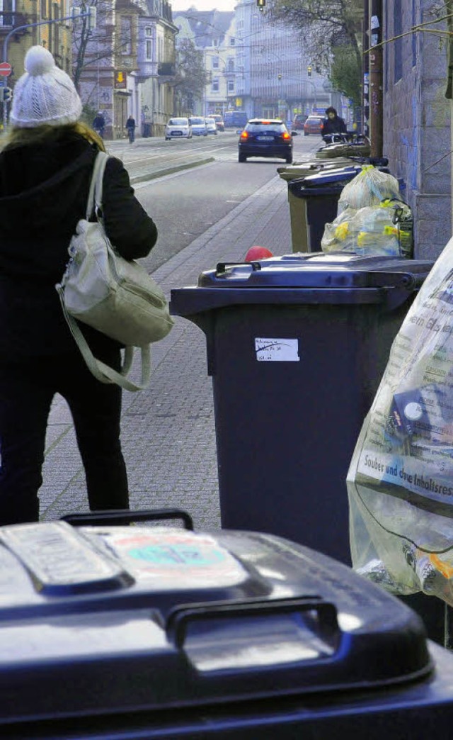 An den Mllabfuhrtagen wird es fr Fu...aber nicht fr die Abfallbeseitigung.   | Foto: Michael Bamberger