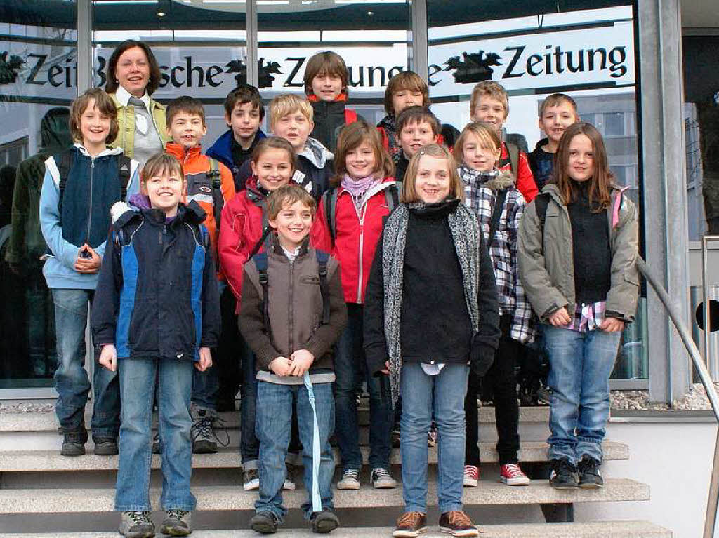 Die Klasse 4a der Eugen-Biser-Schule aus Vogtsburg-Oberbergen mit ihrer Lehrerin Brigitte Pfaff