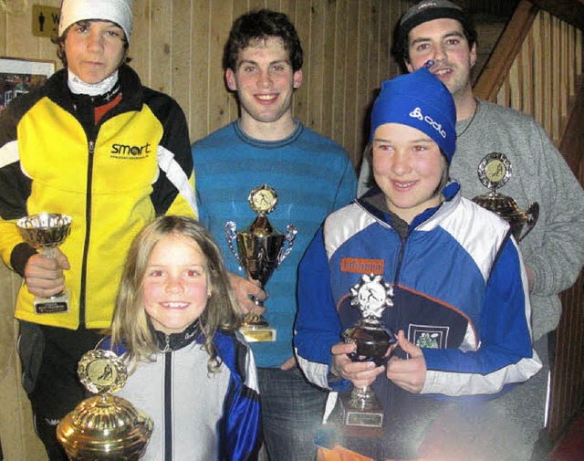 Die Vereinsmeister des SC Langenordnac...ter, Johanna Knpfle, Mario Wursthorn   | Foto: Skiclub