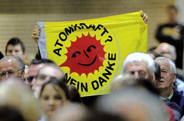 Nicht nur mit Transparenten, auch mit ...lt gegen Merkels Atomkurs protestiert.  | Foto: Peter Heck