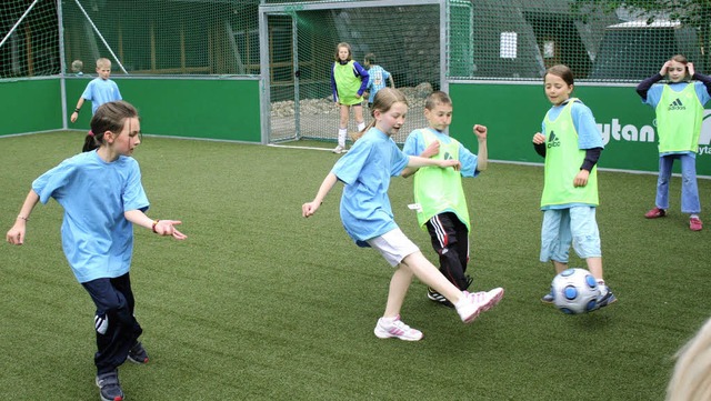 Das DFB-Minispielfeld zwischen Sportha...eschweren sich aber ber den Lrm.      | Foto: DIETER MAURER