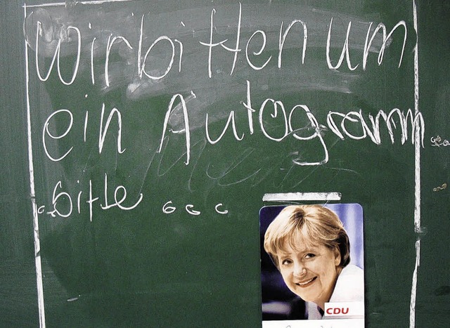 Waldshuter Schler baten die Kanzlerin um ein Autogramm.   | Foto: privat