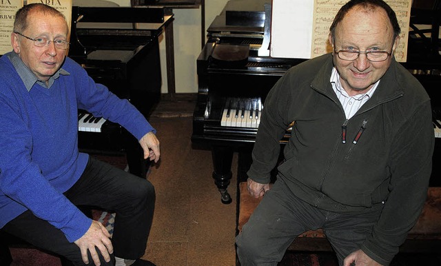Hans Bredel (links) und Friedhelm Keit...pianistische Raritt zu prsentieren.   | Foto: Robert Ullmann