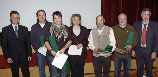 Brgermeister Michael Bruder (links) e...Berger, Heike Gauchel und Meik Meier.   | Foto: manfred frietsch