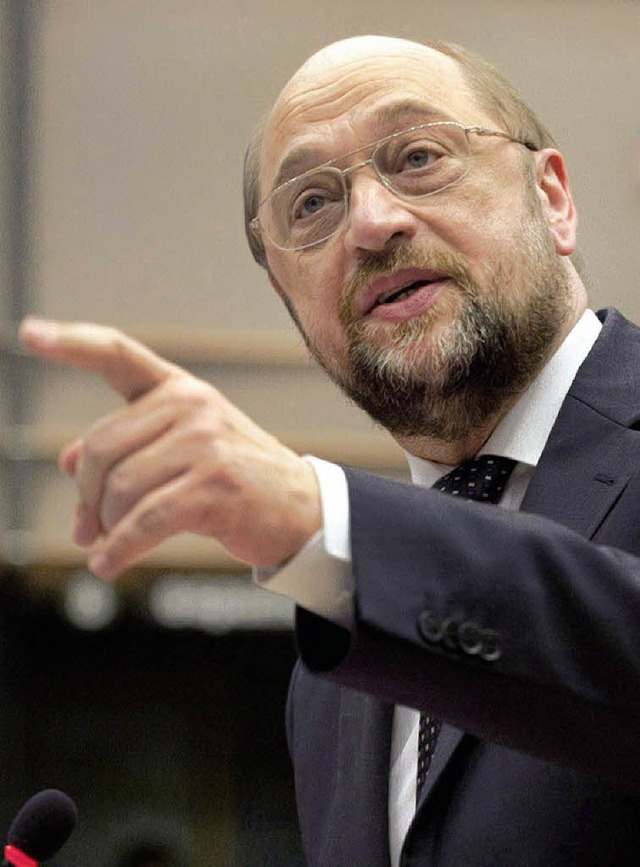 Martin Schulz im vergangenen Oktober bei einer Debatte im Europaparlament.    | Foto: DPA
