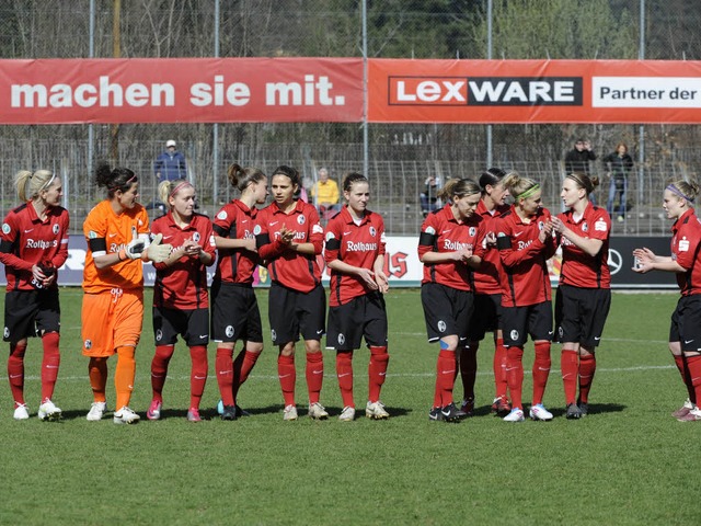 Die Frauenmannschaft des SC Freiburg h...Bel Etage des Damenfuballs geschafft.  | Foto: Copyright by Achim Keller